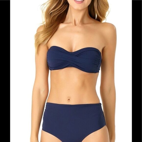 Anne Cole multi-way navy bikini. S/XS. NWT - Picture 2 of 16